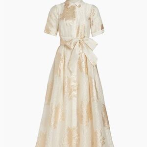 Elegant Cream and Gold Women's Dress by Teri Jon